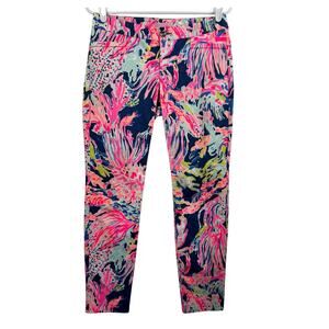 Women's Lily Pulitzer Kelly Sunken Treasure Trouser Skinny Ankle Textured Pant 2
